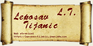 Leposav Tijanić vizit kartica